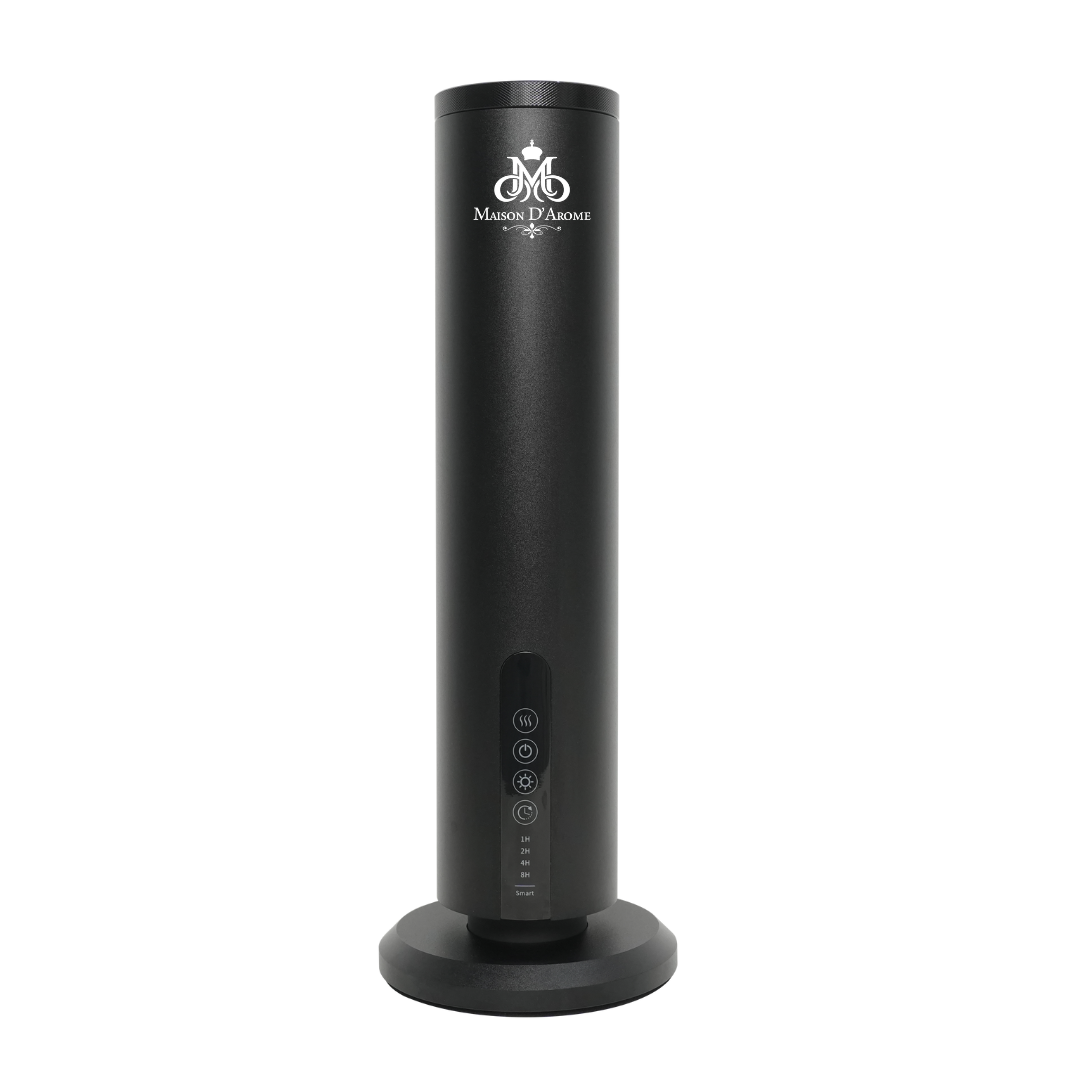 Difusor A326 - Difusor de aromas de lujo en color negro, perfecto para crear atmósferas únicas, con pantalla táctil y conexión Bluetooth.