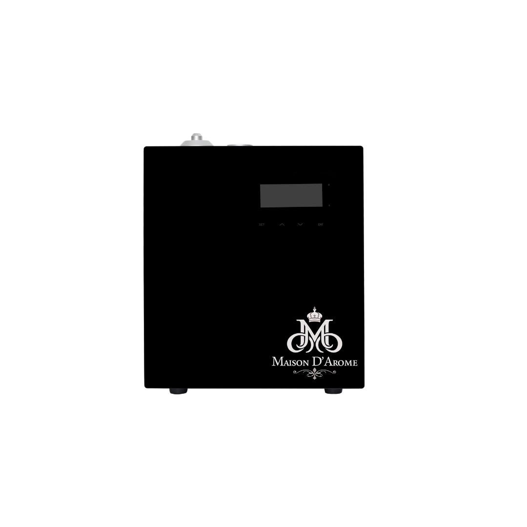 Difusor silencioso para oficinas SA250 de Maison D'Arome, color negro, elegante y funcional, diseñado para integrarse fácilmente en el entorno de trabajo.